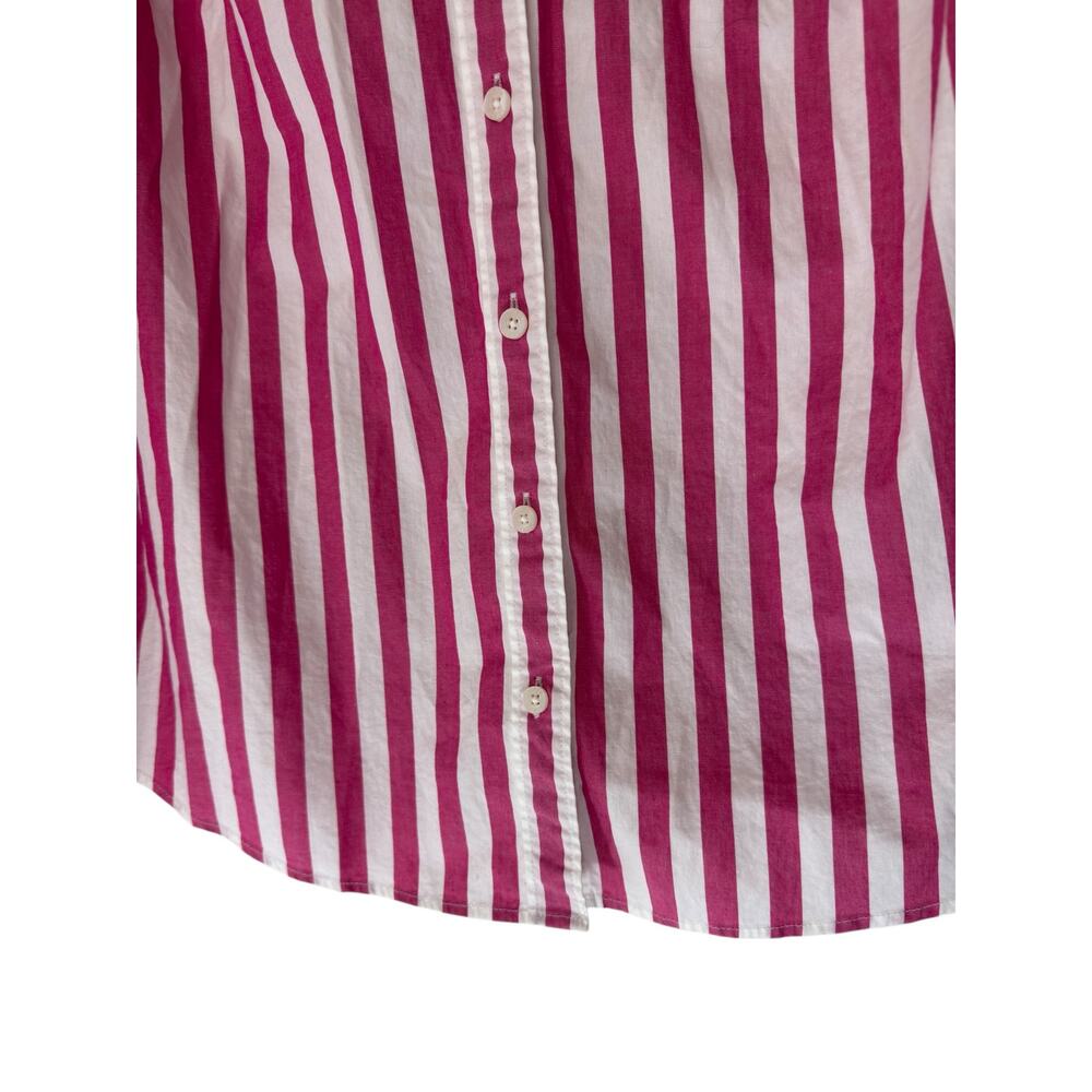 J.Crew Button Down Shirt Pink Striped Lightweight Cotton‎ Blend Blouse Medium - Picture 5 of 12
